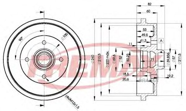 FREMAX BD-1516 Brake Drum